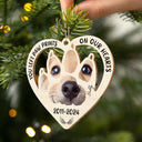Dog Lovers, Memorial, Pet Lovers - Custom Photo Paw Prints On My Heart - Personalized Wooden Cutout Ornament