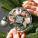 Gift For Couples, Gift For Husband, Gift For Wife, Gift For Boyfriend, Gift For Girlfriend - Custom Photo Favorite Song QR Code - Personalized Circle Glass Ornament