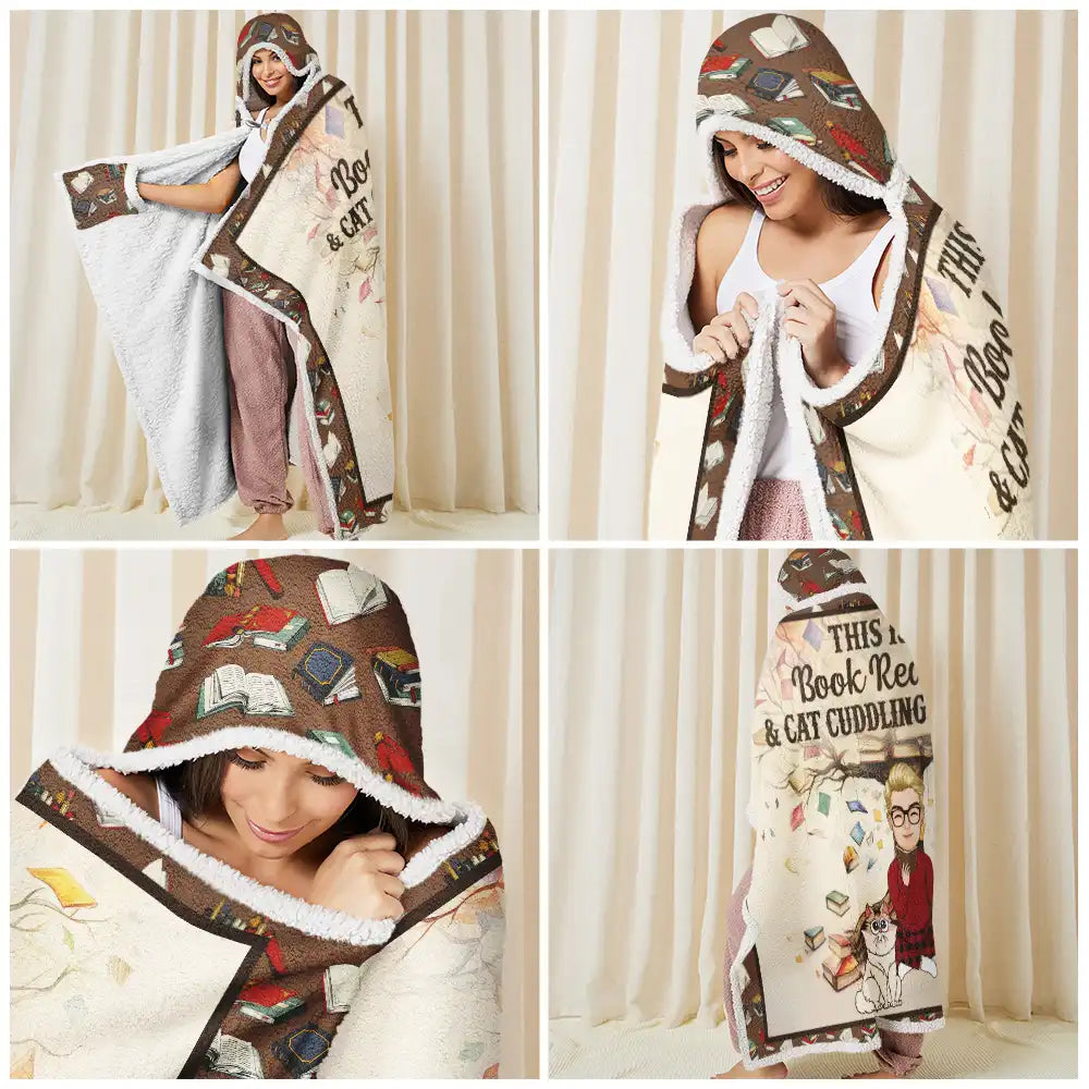 Personalized Kittens Hooded Blanket, Custom Name Wearable store Blanket With Hood, Child & Adult Throw Hooded Blanket