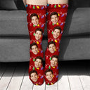 Custom Photo,Pet Lovers,Cat Lovers,Dog Lovers,Happy - Custom Photo Funny Pet Face Family - Personalized Socks