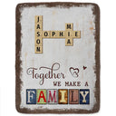 Family,Happy -Together We Make A Family Crossword Scrabble - Personalized Fleece Blanket, Sherpa Blanket