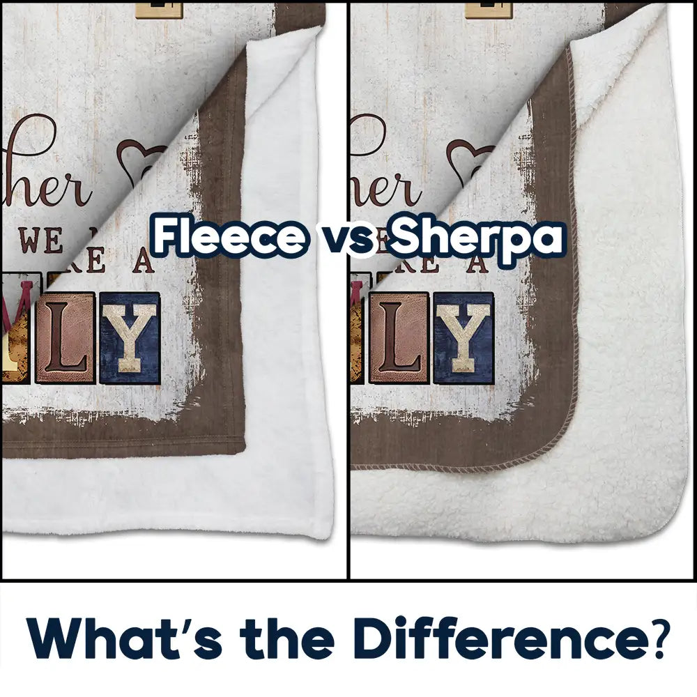 Family,Happy -Together We Make A Family Crossword Scrabble - Personalized Fleece Blanket, Sherpa Blanket