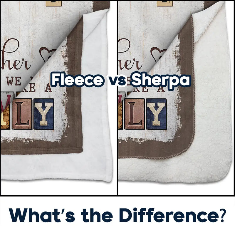 Family,Happy -Together We Make A Family Crossword Scrabble - Personalized Fleece Blanket, Sherpa Blanket