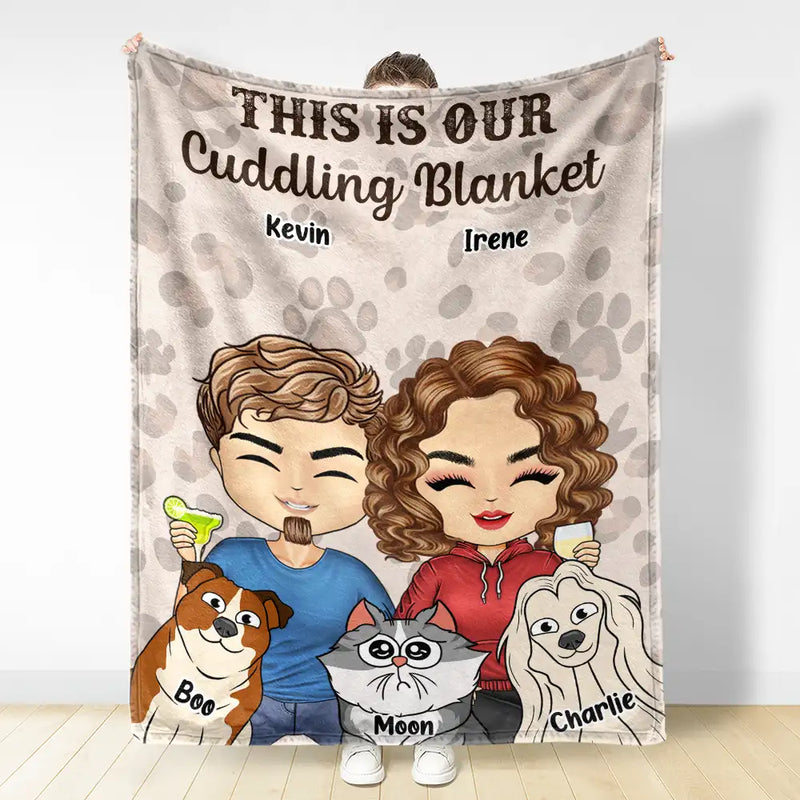 Gift For Couples,Pet Couple,Dog Couple,Cat Couple,Happy - Pet Couple Our Cuddling Blanket - Personalized Fleece Blanket, Sherpa Blanket