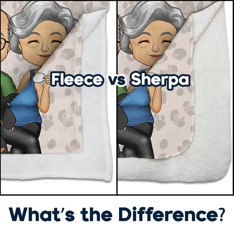 Gift For Couples,Pet Couple,Dog Couple,Cat Couple,Happy - Pet Couple Our Cuddling Blanket - Personalized Fleece Blanket, Sherpa Blanket