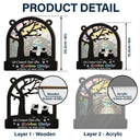 Memorial, Dog Lovers, Pet Lovers, Dog Mom, Dog Dad, Cat Lovers, Cat Mom, Cat Dad, Pet Mom, Pet Dad - Dog Cat Silhouette Over The Rainbow Bridge - Personalized Window Hanging Suncatcher Ornament
