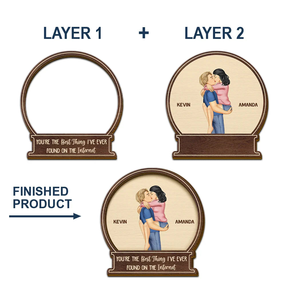 Gift For Couples,Gift For Husband,Gift For Wife,Gift For Boyfriend,Gift For Girlfriend,Happy - Kissing Couple Best Thing On The Internet - Personalized Custom Shaped Car Visor Clip