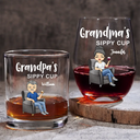 Gift For Couples,Gift For Grandparents,Old Couples,Gift For Husband,Gift For Wife - Grandma's & Grandpa's Sippy Cup - Personalized Wine And Whiskey Glass Set
