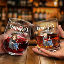 Gift For Couples,Gift For Grandparents,Old Couples,Gift For Husband,Gift For Wife - Grandma's & Grandpa's Sippy Cup - Personalized Wine And Whiskey Glass Set
