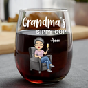 Gift For Couples,Gift For Grandparents,Old Couples,Gift For Husband,Gift For Wife - Grandma's & Grandpa's Sippy Cup - Personalized Wine And Whiskey Glass Set
