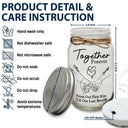 Gift For Couples, Gift For Husband, Gift For Wife, Gift For Boyfriend, Gift For Girlfriend - Couple Hold Hand From Our First Kiss - Personalized Mason Jar Light