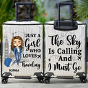 Travel, Gift For Yourself, Gift For Women - Just A Girl Boy Who Loves Traveling - Personalized Clear Luggage Cover