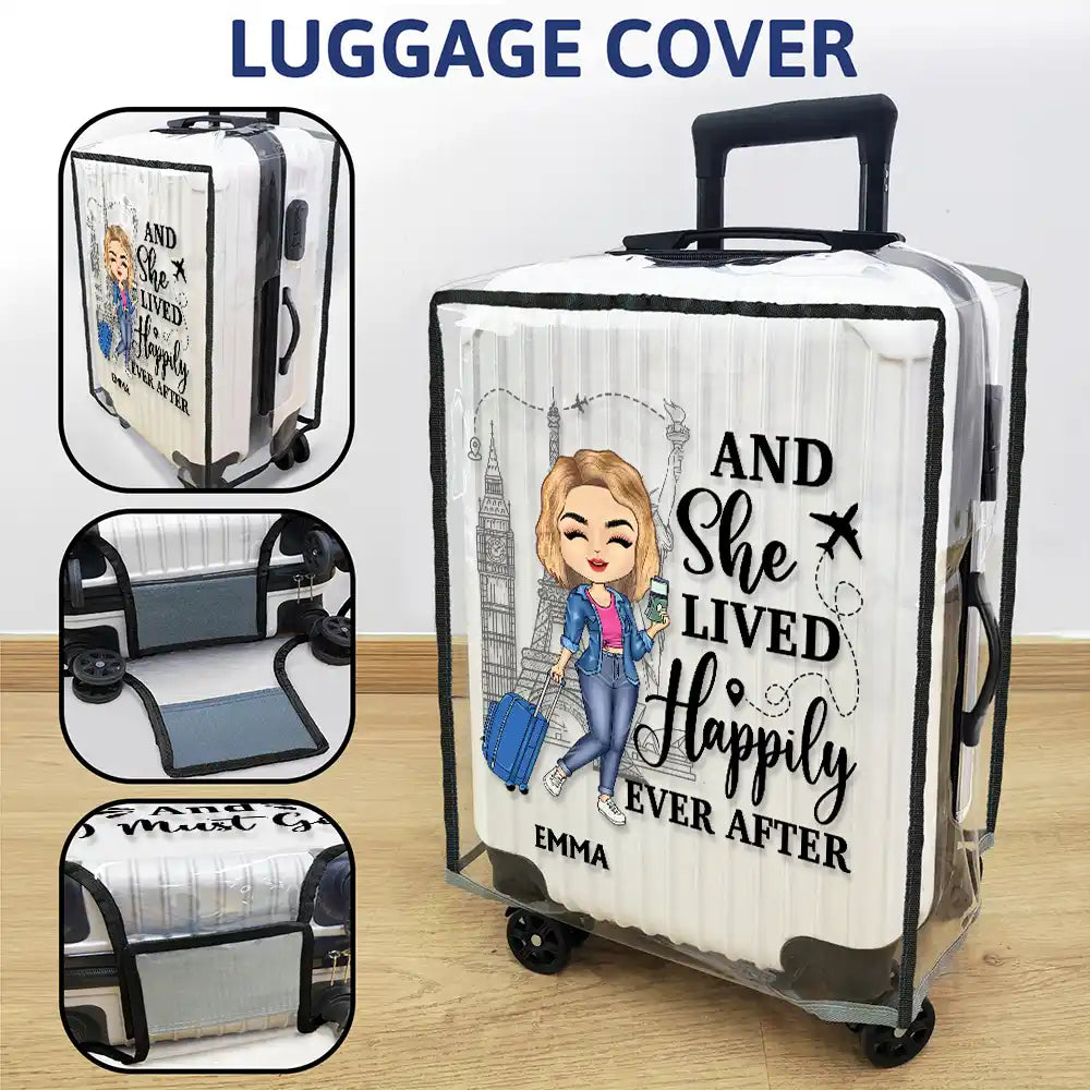 Travel, Gift For Yourself, Gift For Women - Just A Girl Boy Who Loves Traveling - Personalized Clear Luggage Cover