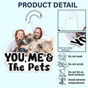 Gift For Couples,Gift For Husband,Gift For Wife,Gift For Boyfriend,Gift For Girlfriend,Dog Lovers,Pet Lovers,Dog Mom,Dog Dad,Dog Couple,Cat Lovers,Cat Mom,Cat Dad,Cat Couple,Pet Mom,Pet Dad,Pet Couple - Custom Photo Outline You, Me And The Dog Cat - Personalized Acrylic Car Hanger