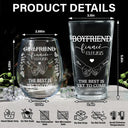Girlfriend Fiancee Boyfriend Fiance Engagement Couple Gift - Personalized Combo Wine & Beer Glass