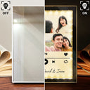 Gift For Couples, Gift For Husband, Gift For Wife, Gift For Boyfriend, Gift For Girlfriend - Custom Photo QR Code Music Lovers Couple Favorite Song - Personalized LED Mirror Frame Lamp