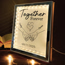 Gift For Couples,Gift For Husband,Gift For Wife,Gift For Boyfriend,Gift For Girlfriend,Happy - Couple Holding Hands From Our First Kiss - Personalized LED Mirror Frame Lamp