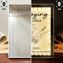 Gift For Couples,Gift For Husband,Gift For Wife,Gift For Boyfriend,Gift For Girlfriend,Happy - Couple Holding Hands From Our First Kiss - Personalized LED Mirror Frame Lamp