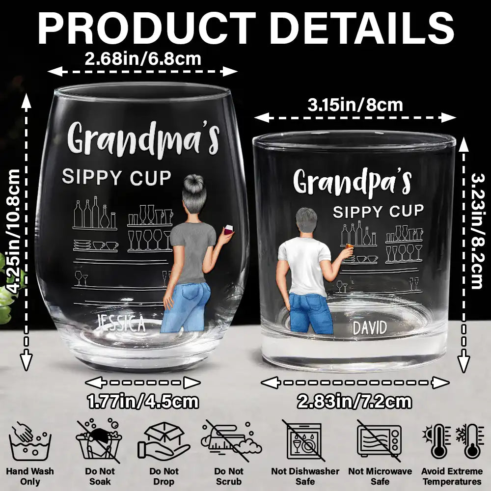 Gift For Couples,Gift For Husband,Gift For Wife,Gift For Boyfriend,Gift For Girlfriend,Happy - Couple Wifey Hubby's Sippy Cup - Personalized Combo Wine & Whiskey Glass
