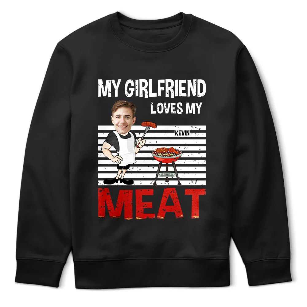 Gift For Husband, Gift For Boyfriend, Gift For Men, Gift For Yourself, Grilling - Custom Photo BBQ My Wife Loves My Meat - Personalized T Shirt