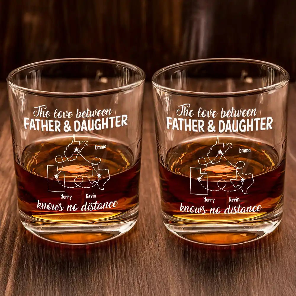 Gift For Father, Dad,  Daughters - The Love Between Father And Daughter - Personalized Whiskey Glass
