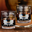 Gift For Couples, Gift For Husband, Gift For Wife, Gift For Boyfriend, Gift For Girlfriend, Camping - Camping Couple For The Rest Of Our Lives - Personalized Whiskey Glass