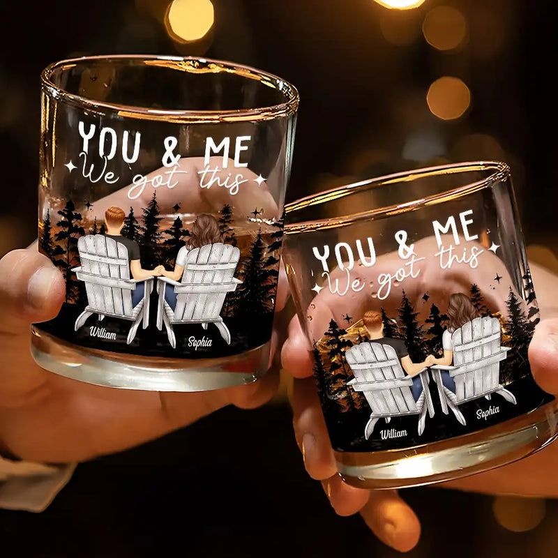 Gift For Couples, Gift For Husband, Gift For Wife, Gift For Boyfriend, Gift For Girlfriend, Camping - Camping Couple For The Rest Of Our Lives - Personalized Whiskey Glass