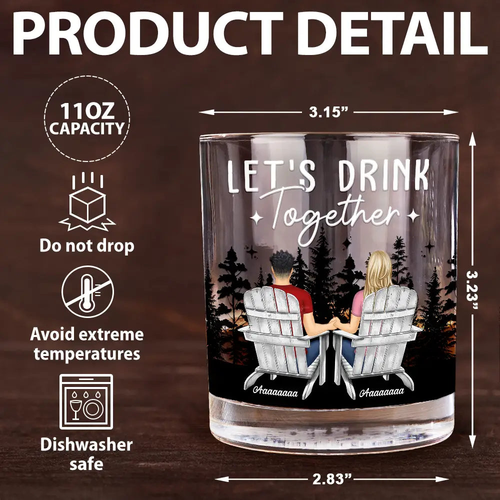 Gift For Couples, Gift For Husband, Gift For Wife, Gift For Boyfriend, Gift For Girlfriend, Camping - Camping Couple For The Rest Of Our Lives - Personalized Whiskey Glass