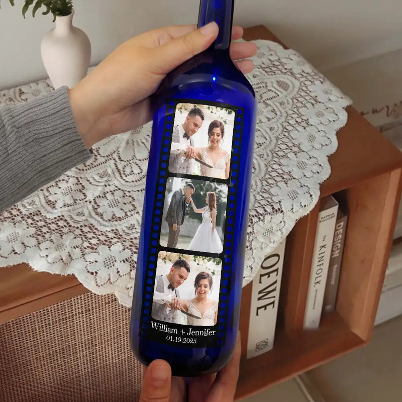 Gift For Couples, Gift For Husband, Gift For Wife, Gift For Boyfriend, Gift For Girlfriend - Custom Photo Film Strip - Personalized Bottle Light

