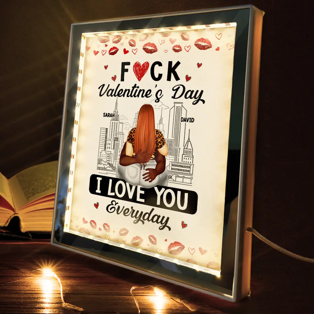 Gift For Couples, Gift For Husband, Gift For Wife, Gift For Boyfriend, Gift For Girlfriend - Couple I Love You Everyday - Personalized LED Mirror Frame Lamp
