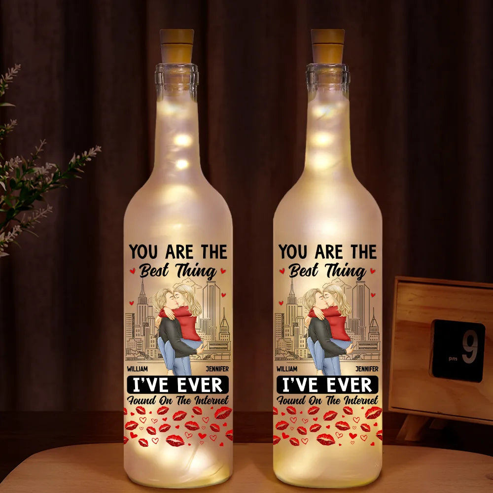 Gift For Couples,Gift For Husband,Gift For Wife,Gift For Boyfriend,Gift For Girlfriend - Couple You Are The Best Thing - Personalized Bottle Light