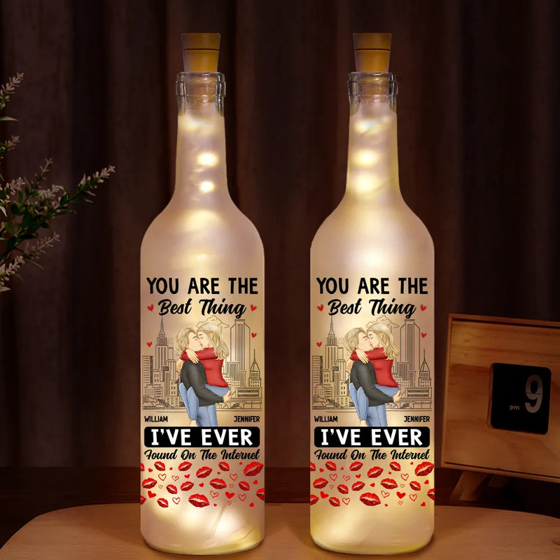 Gift For Couples,Gift For Husband,Gift For Wife,Gift For Boyfriend,Gift For Girlfriend - Couple You Are The Best Thing - Personalized Bottle Light
