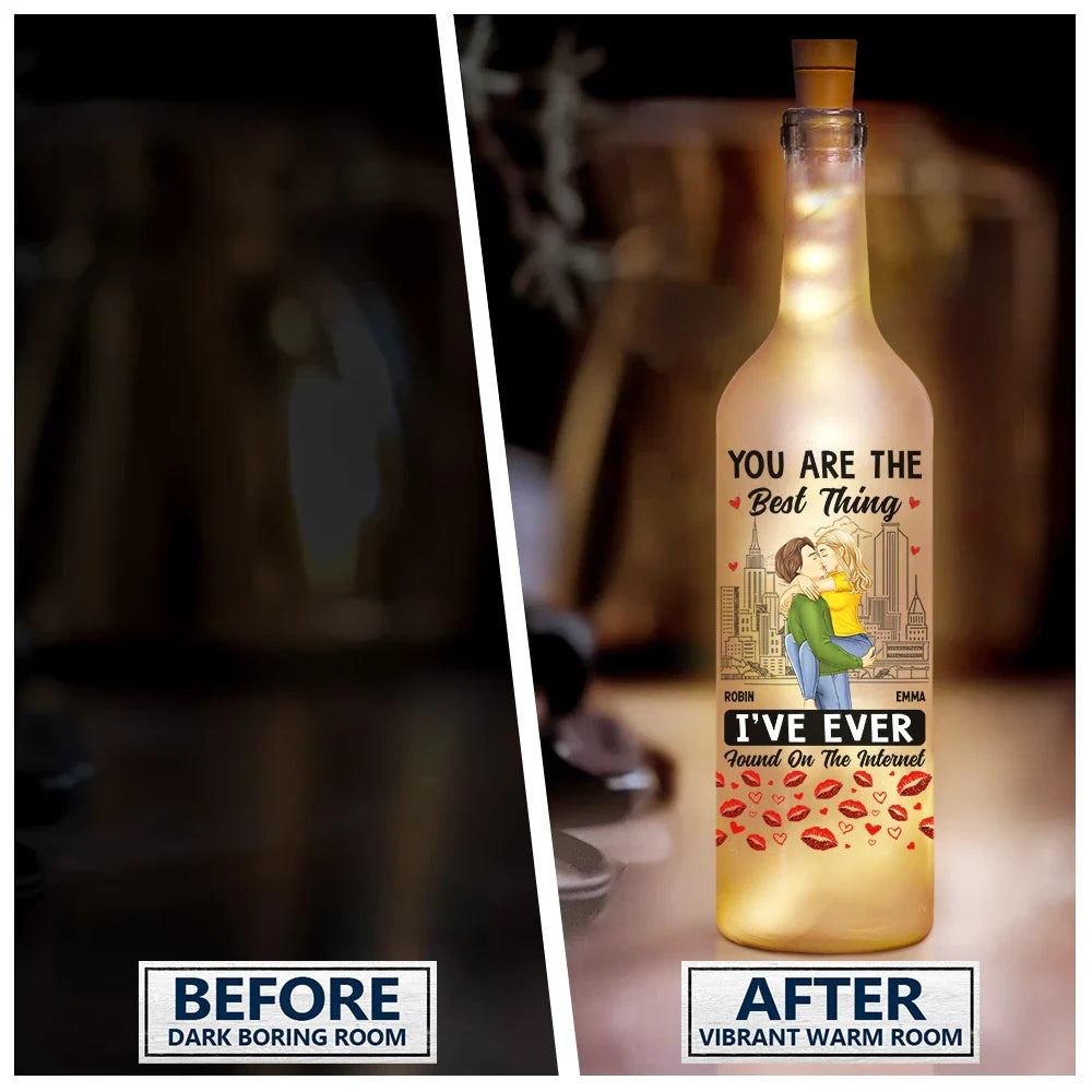 Gift For Couples,Gift For Husband,Gift For Wife,Gift For Boyfriend,Gift For Girlfriend - Couple You Are The Best Thing - Personalized Bottle Light