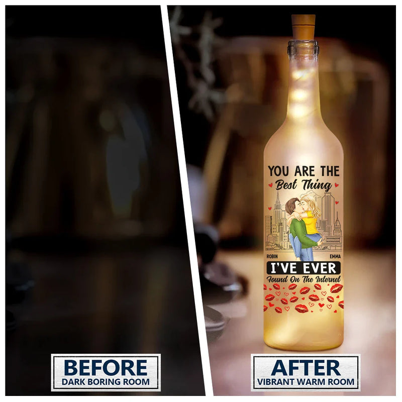 Gift For Couples,Gift For Husband,Gift For Wife,Gift For Boyfriend,Gift For Girlfriend - Couple You Are The Best Thing - Personalized Bottle Light