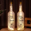 Gift For Couples, Gift For Husband, Gift For Wife, Married  - Mr & Mrs Holding Hands - Personalized Bottle Light
