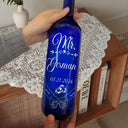 Gift For Couples, Gift For Husband, Gift For Wife, Married  - Mr & Mrs Holding Hands - Personalized Bottle Light
