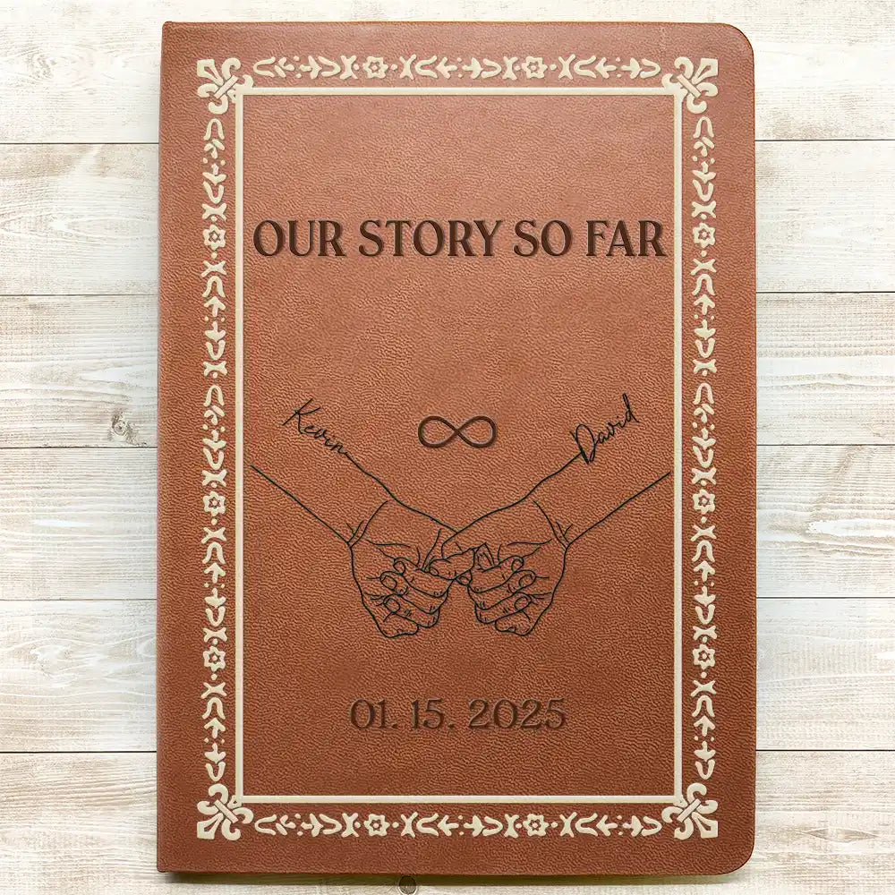 Gift For Couples,Gift For Husband,Gift For Wife,Gift For Boyfriend,Gift For Girlfriend,Wedding,Happy - Couple Handsketch My Promises To - Personalized Leather Journal