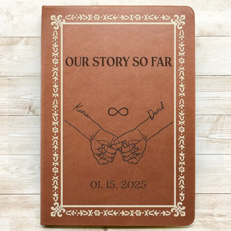 Gift For Couples,Gift For Husband,Gift For Wife,Gift For Boyfriend,Gift For Girlfriend,Wedding,Happy - Couple Handsketch My Promises To - Personalized Leather Journal