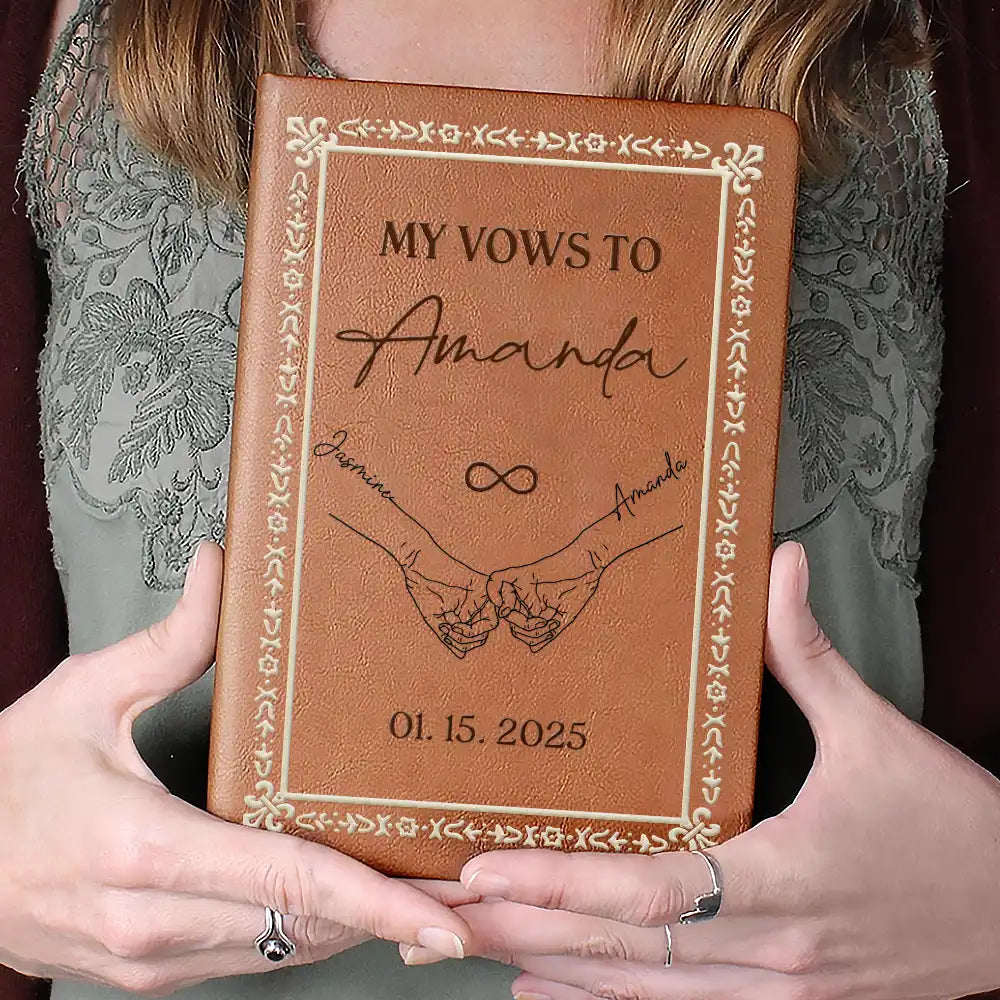 Gift For Couples,Gift For Husband,Gift For Wife,Gift For Boyfriend,Gift For Girlfriend,Wedding,Happy - Couple Handsketch My Promises To - Personalized Leather Journal