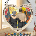 Gift For Couples, Old Couples, Gift For Husband, Gift For Wife - Couple From Our First Kiss - Personalized Window Hanging Suncatcher Ornament