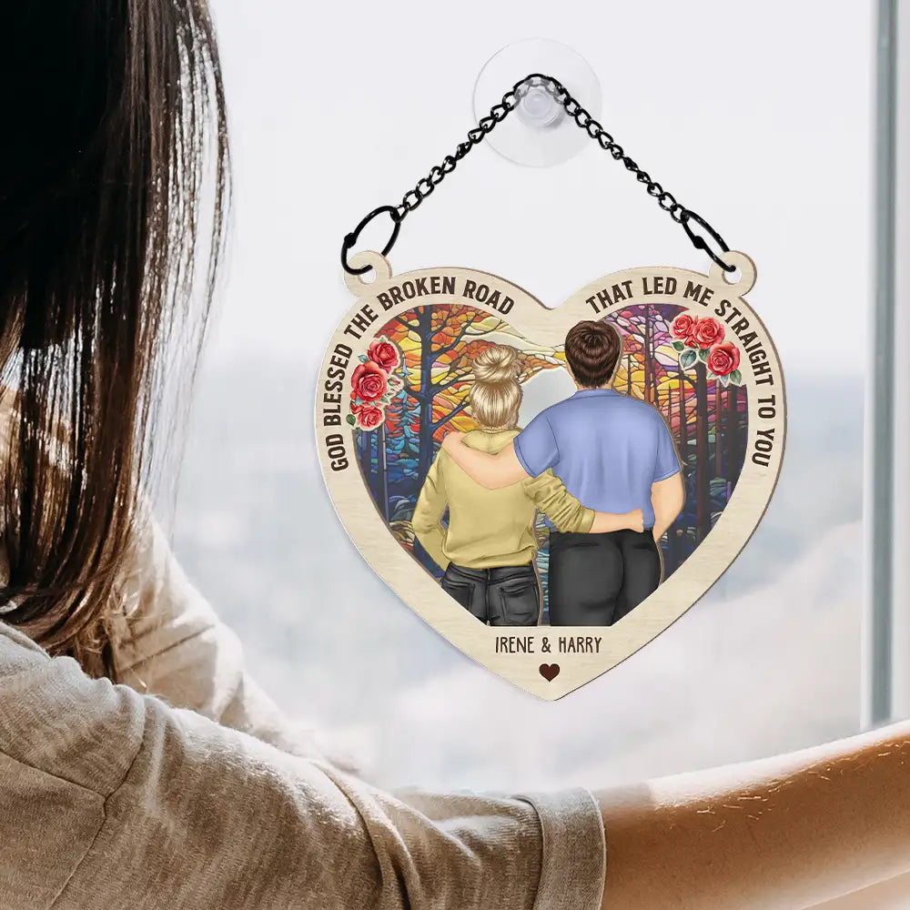 Gift For Couples, Old Couples, Gift For Husband, Gift For Wife - Couple From Our First Kiss - Personalized Window Hanging Suncatcher Ornament