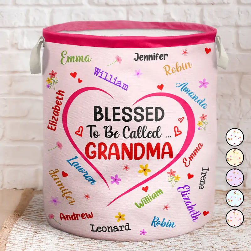 Gift For Mother, Gift For Grandma - Blessed To Be Called Grandma - Personalized Laundry Basket, Storage Basket