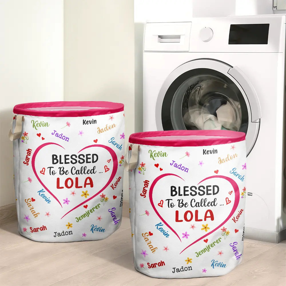 Gift For Mother, Gift For Grandma - Blessed To Be Called Grandma - Personalized Laundry Basket, Storage Basket