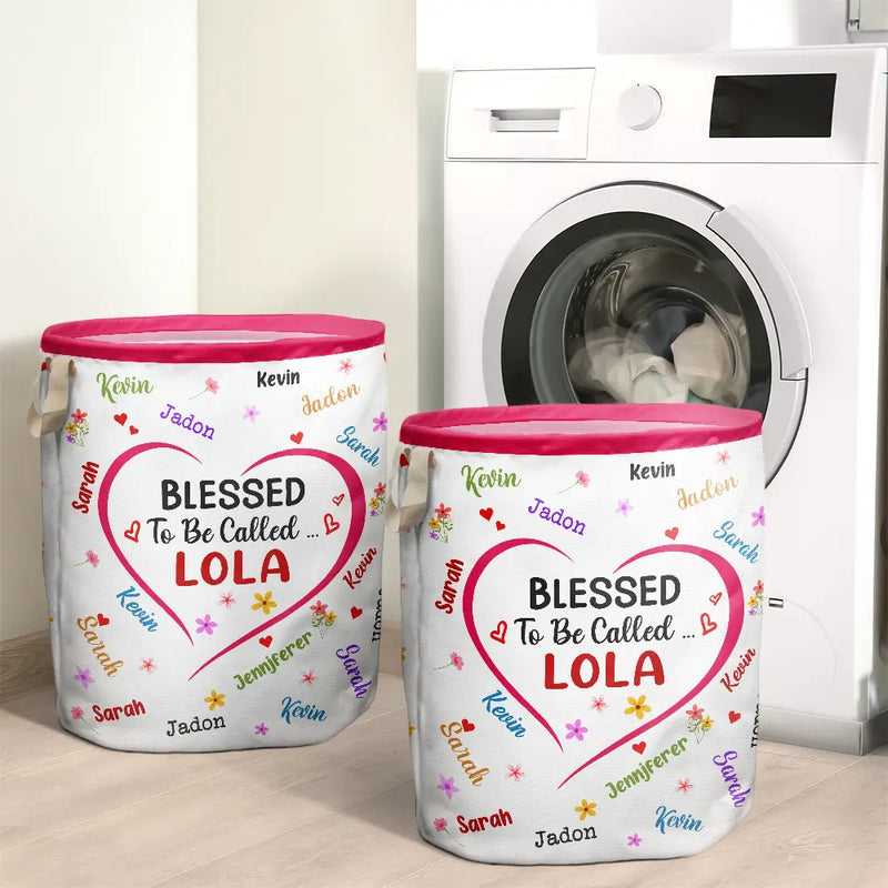 Gift For Mother, Gift For Grandma - Blessed To Be Called Grandma - Personalized Laundry Basket, Storage Basket