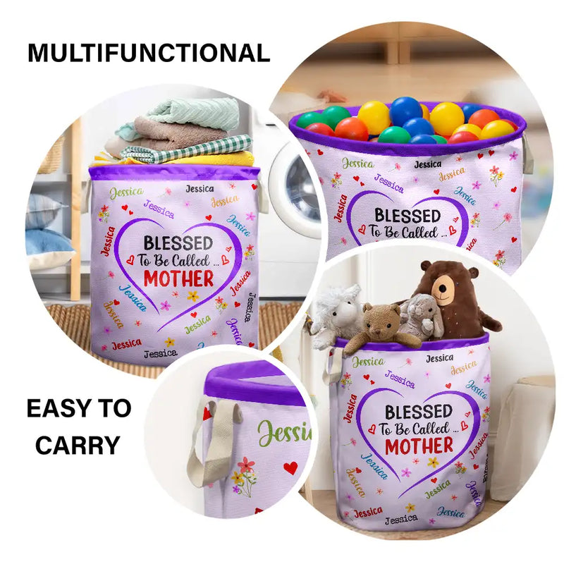 Gift For Mother, Gift For Grandma - Blessed To Be Called Grandma - Personalized Laundry Basket, Storage Basket