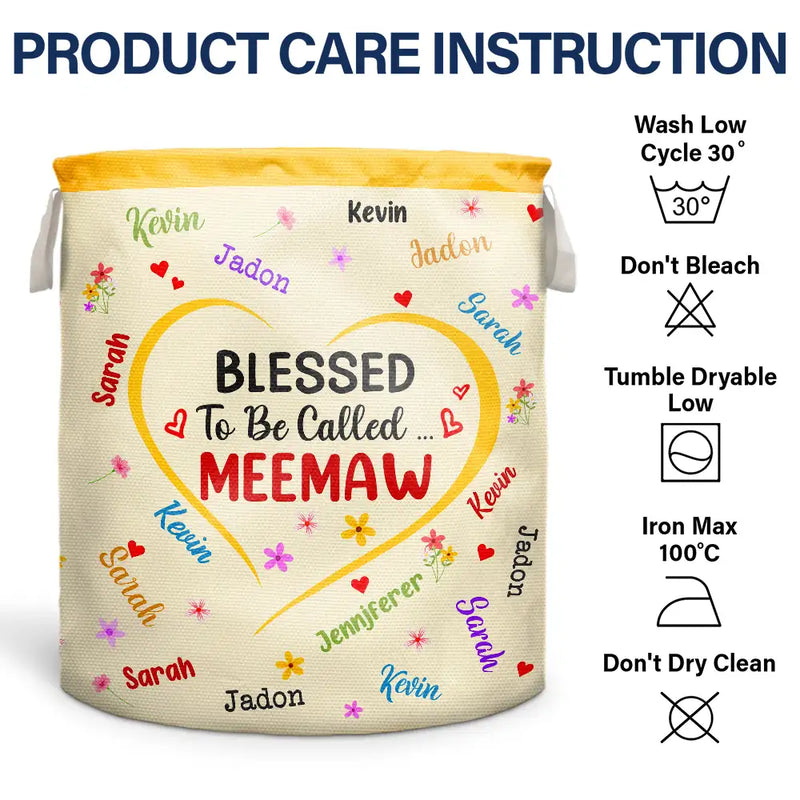 Gift For Mother, Gift For Grandma - Blessed To Be Called Grandma - Personalized Laundry Basket, Storage Basket
