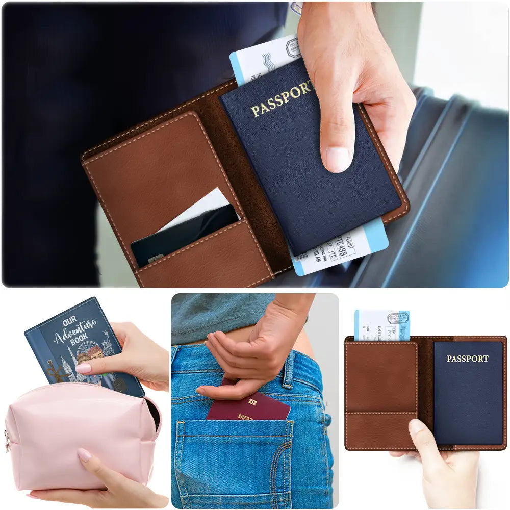 Gift For Couples, Gift For Husband, Gift For Wife, Gift For Boyfriend, Gift For Girlfriend, Travel - Couple Our Adventure Book - Personalized Passport Cover, Passport Holder