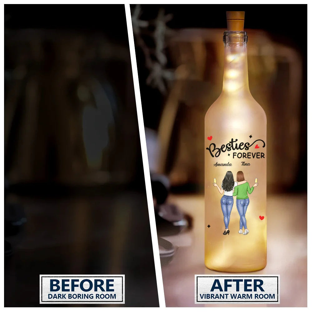 Gift For Bestie - The Ones We Drink With Friends - Personalized Bottle Light
