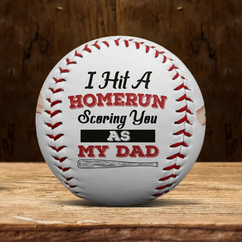 Baseball,Gift For Father,Dad - Children - We Hit A Homerun Scoring You As Our Dad Fist Punch - Personalized Baseball, Softball
