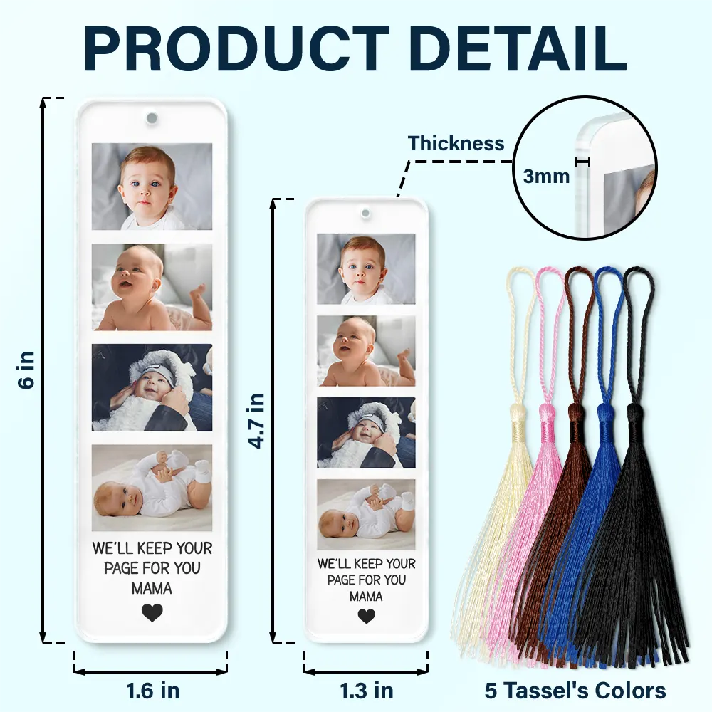 Custom Photo,Gift For Grandma,Grandma - Grandkids,Happy - Custom Photo We'll Keep Your Page For You - Personalized Acrylic Bookmark